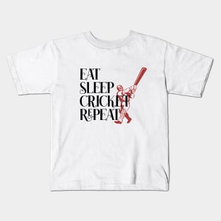 Eat Sleep Cricket Repeat Kids T-Shirt